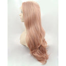 Fashion Pink Wig Glueless Long Natural Wavy Middle Part Synthetic Wigs For  U8S6