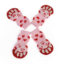 8 PCS Blue and Pink Anti-Slip Knit Socks for pets Rubber Reinforcement for