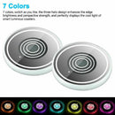 2PCS RGB LED Car Cup Holder Pad Universal Auto Atmosphere Light multi colour