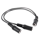 28cm 3.5mm Female to Dual Jack Female Y Splitter Stereo Audio Cable Black
