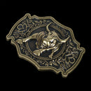 Retro Long Horn Bull Classic Men'S Belt Buckle Metal Alloy Western Cowboy 3C