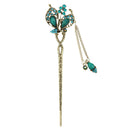 2pcs Ladies Retro Crystal Butterfly Flower Hairpins Hair Sticks Hair Clips