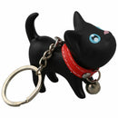 Semk Luft Kat, Cat Key Chain, Cute Key Ring, Bag Ornament, Gift idea (Black