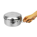 Large Portable Stainless Steel Round Lunch Box Bento Canteen School Office