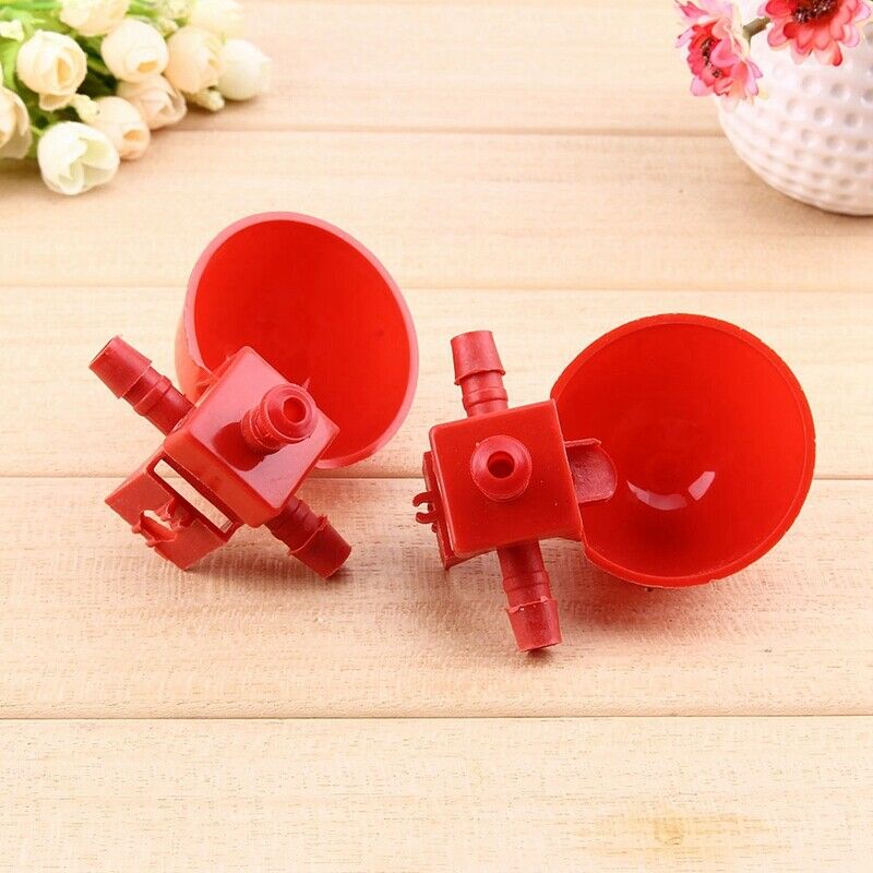 10pcs/set Automatic Bird Coop Feed Poultry Water Drinking Cups Chicken Fowl