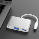 Type-C to VGA Adapter Cable + HUB + PD 3 in 1 Docking Station Type-C to m C8Z4