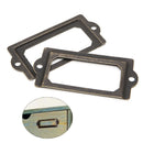 12X Metal Label Pull Frame Handle Name Card File Holder Furniture Cabinet Drawer