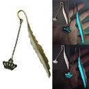 Luminous Night crown Bookmark Label Read Maker Feather Book Stationery Copper FT