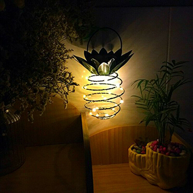 Led Garden Light Solar Lights Outdoor Decor Pineapple Hanging Fairy Lamp Wa D8S5