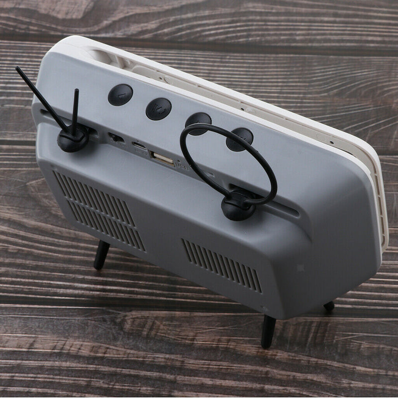 Universal Outdoor Portable Retro TV Style Wireless Bluetooth Speaker White