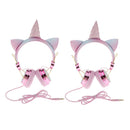 2 Pieces Unicorn Glitter Kids Headphone for Girls Children Birthday Gift