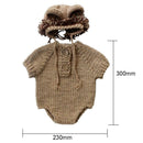 Kids Romper Baby Jumpsuit Bodysuit with Hat Knitting Sweater Photo Props