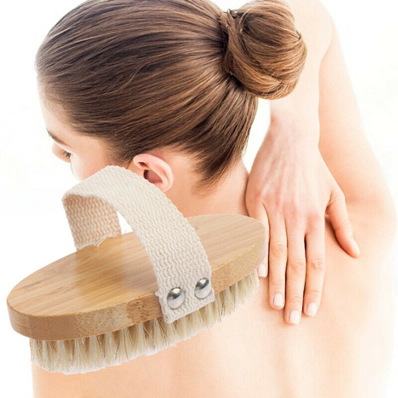 Body Bath Brush Natural Exfoliator Shower Scrub Bath Clean Wooden Bristle Br Gw