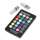 2x T10 W5W 5050 6SMD RGB Remote Control LED Multi Color Light Car Wedge Bulbs H7