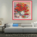 Flowers Cherry Dimensions Cross Stitch Kit for Adults Stamped 14CT Counted
