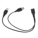 20cm USB2.0 Splitter Y 1 Female to 2 Male Data Charger Cable Extension Cord