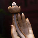 Backflow Incense Burner Home Decor Coarse Pottery Buddha Incense Holder Smo