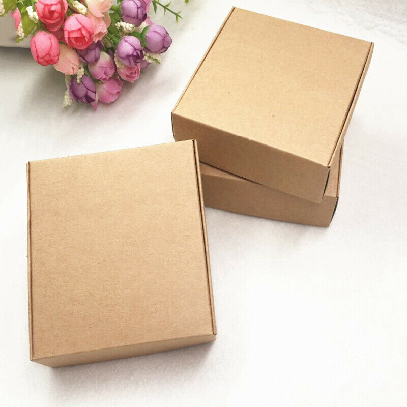 100Pcs Kraft Paper Box Nice Kraft Box Packaging Box Small Size-brown B5U9