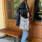 Cow Print Crossbody Bag Plush Women Fashion Big Capacity Shoulder Pouch (2)
