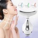 3 LED Photon Heating Facial Neck Massager Double Chin Wrinkles RemovalB Nw