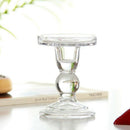 Clear Glass Pillar Candle Holder, Dual Use Taper Candle Stand for Pillar or Z1Z1