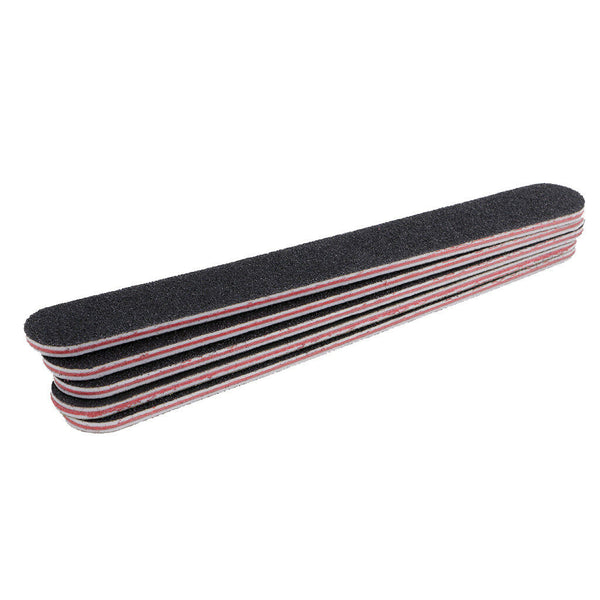 5x Professional Double Sided Black Nail Files Emery Board #100 #180 Manicure