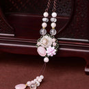 Natural Pink Crystal Sweater Chain Necklace Long Female Classical Ethnic St