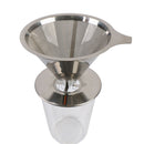 Reusable coffee filter holder stainless steel brew drip coffee funnel metal  JR