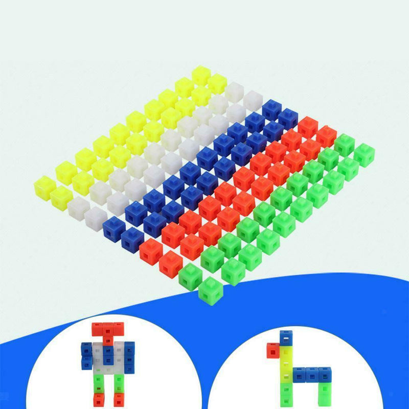 100pcs Snap Cubes Early Mathlink Cubes Counting Blocks Learning Aids 5 Colors