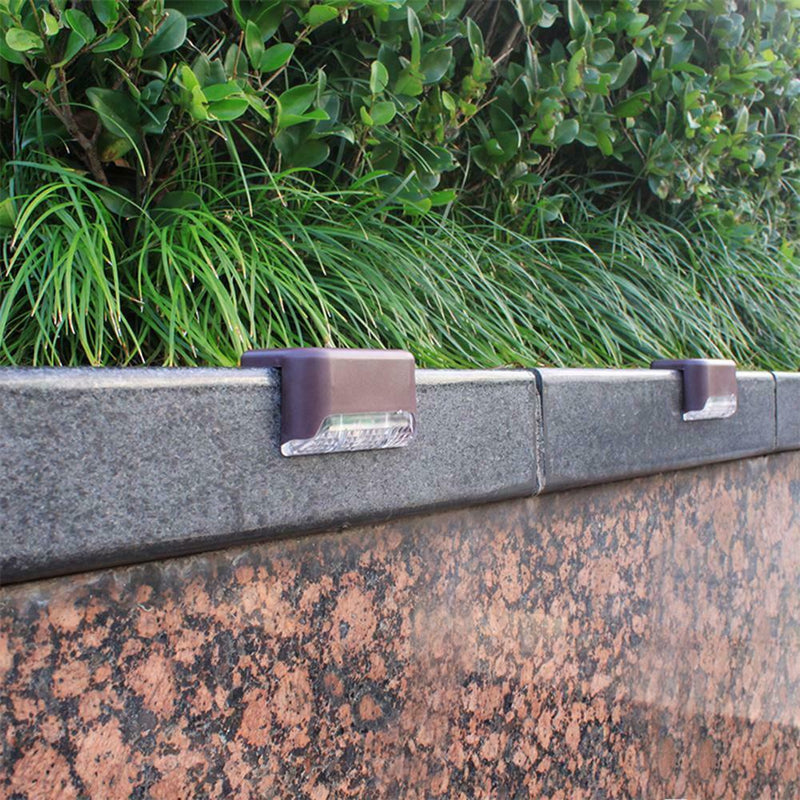 4x LED Solar Deck Lights Outdoor Pathway Yard Stairs Fence Lamps (White)