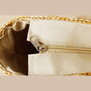 Pastoral Style Woven Straw Beach Bag with Fabulous Silk Flower(Beige)