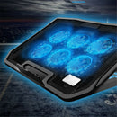 Nuoxi 6-Fan Cooling Pad Notebook Laptop Stand Portable Adjustable Aluminum