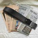 Men's Leather Belt Metal Buckle Automatic Clasp 39-43 inch  black