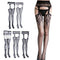 5 Pieces Suspender Socks Garter Thigh High Stockings for Women