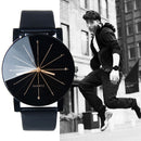 Luxury Men Watch Unisex Black Dial Stainless Steel Round Quartz Wrist Watches