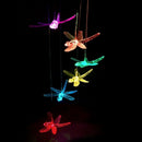 Solar Color Changing Led Light Dragonfly Wind Chimes Home Garden Outdoor De O6T2