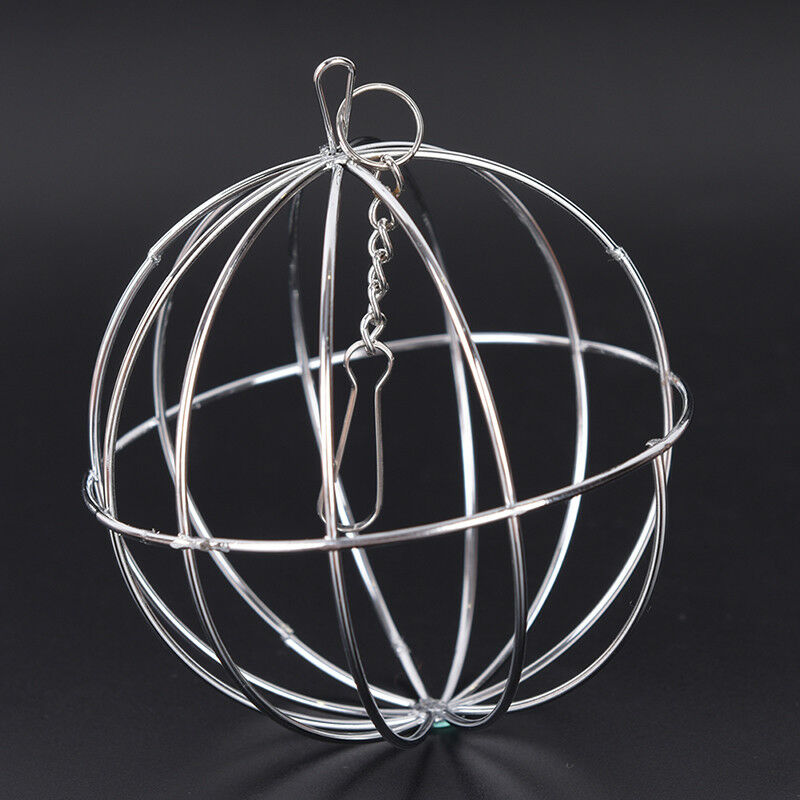 1pc Stainless steel rabbit feeder ball animal bunny hay grass shelf rack toy3c