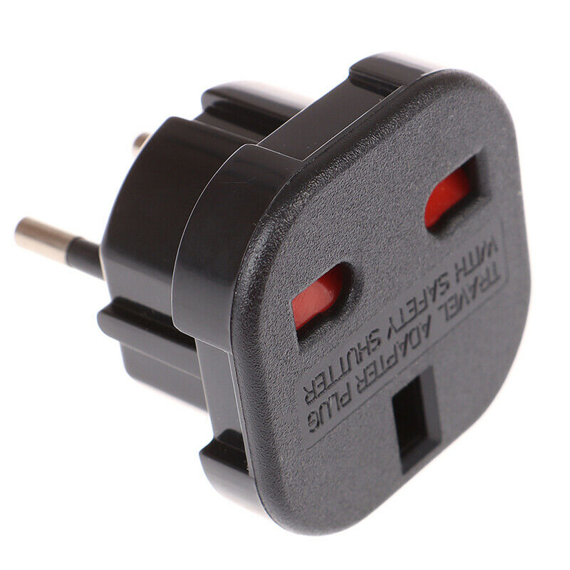 UK to EU Euro Plug AC Power Charger Converter Socket Universal Adapter PlugJR