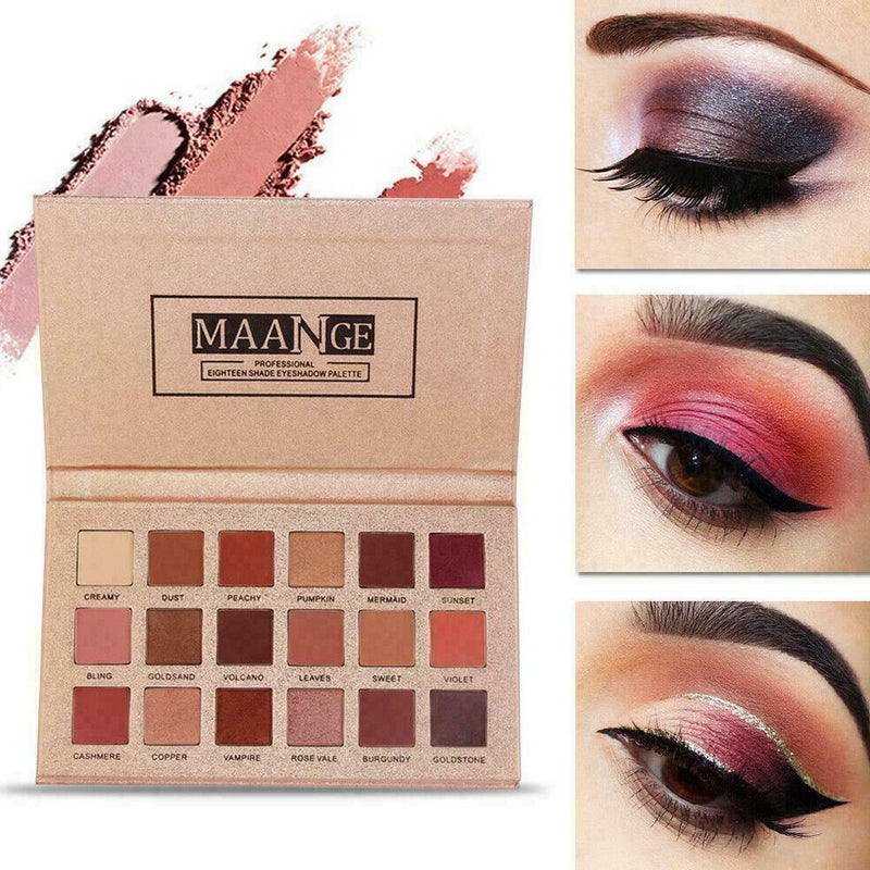 18 Colors Eyeshadow Palette Matte Glitter Makeup Shimmer Shadow Cosmetic Ey B5P7