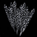 Clear Icicle Christmas Ornaments - Set of 20 Shatterproof Icicles for Christmas