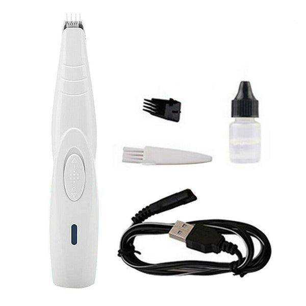 Dog Hair Trimmer Shaver Clippers Cordless Pet Grooming Tool Low Noise White