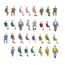 50pcs Mixed Painted Seated People Figures Passengers Train Railroad Layout 1:50