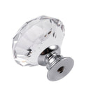 12pcs diamond-shaped crystal glass handle, 30mm drawer handle-transparent