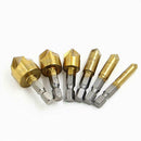 6pcs HSS Chamfer Drill Bit Hex Shank 90 Degree 6mm-19mm Countersink Chamfer