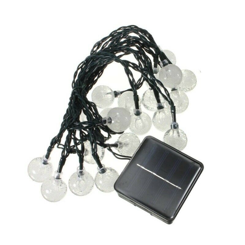 20 LED 4.8M Crystal Ball Solar Powered Outdoor Fairy String Lights for Gard