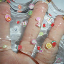 5X(New creative clear crystal fruit mud Non-stick jelly mud DIY box decomp Q8Q6)