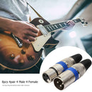 8pcs 4 Male 4 Female XLR 3Pin Plug Microphone Audio Cable Connector Adapter