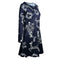Christmas Floral Long Sleeve A-line Dress O-neck Retro Women Dresses (S)