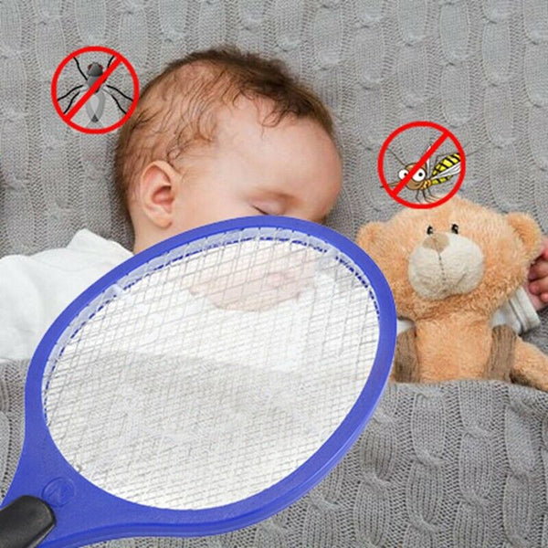 Batteries Operated Hand Racket Electric Mosquito Swatter Insect Home Garden