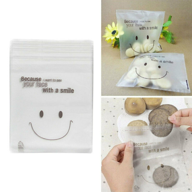 1 X Plastic Candy Biscuit DIY 50Pc Self-Adhesive Matte Thin Bag